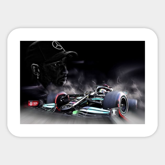 It's Hammertime - Lewis Hamilton LH44 Sticker by DeVerviers